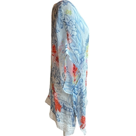 Chico’s Ikat Floral Ruana Wrap S /M - Picture 4 of 10